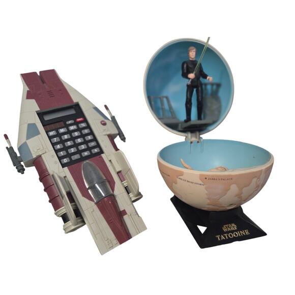 Set 2 Vtg 1997 Tiger Electronics Star Wars A-Wing Calculator Tatooine Luke - Picture 3 of 12